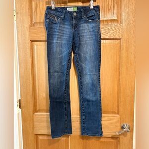 Aeropostale Bayla Skinny Jeans Womens 7/8 Blue Stone Wash Stretch 31X29 Low Rise